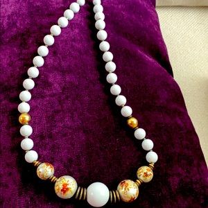 Baby blue beaded necklace